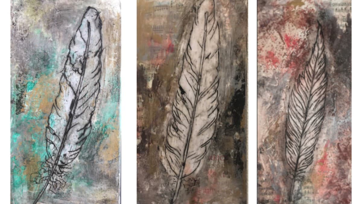 Artworks with Collage and Wax — photo 1