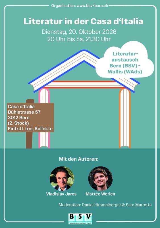 Literature at Casa d'Italia - Literature Exchange Bern-Wallis. Musical reading with Vladislav Jaros and Mattéo Werlen — photo 1
