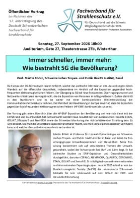 Prof. M. Röösli: Faster and faster, more and more: How does 5G irradiate the population? — photo 1