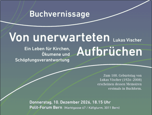 Unexpected Departures – Book Launch of Lukas Vischer's Memoirs — photo 1