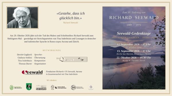 SEEWALD MEMORIAL DAYS - Concert Readings — photo 1